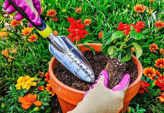 Tuingereedschap Set - Handgereedschap Tuin - Planten Verpotten - Buigvast Roestbestendig - 3-delig - Zwart Geel van Tuingereedschap. — afbeelding 3