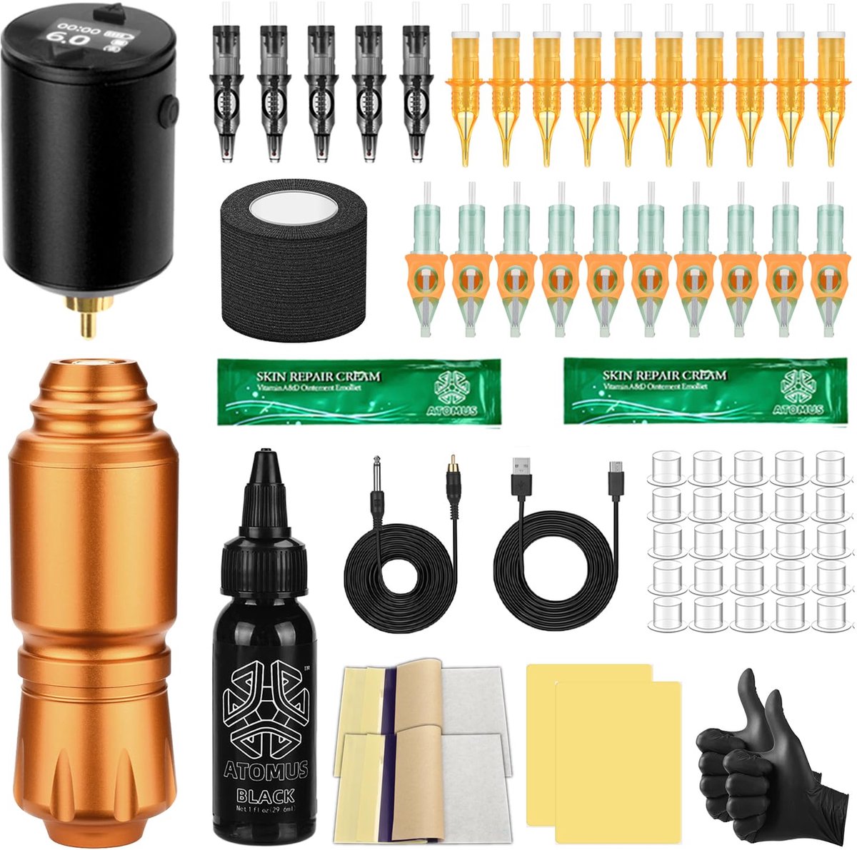 Tattoo Pen Kit - Draadloze Voeding - Professionele Complete Set voor Beginners