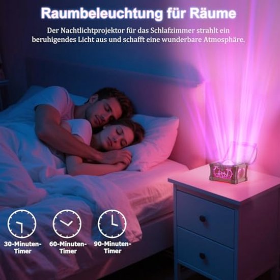 Sterrenhemelprojector - Creatieve Schatkist Galaxy LED Aurora-lamp met 8 lichtstanden & afstandsbediening - Noorderlichtprojector voor kamerdecoratie (volwassenen & kinderen) - Blauw van Merkloos — afbeelding 5