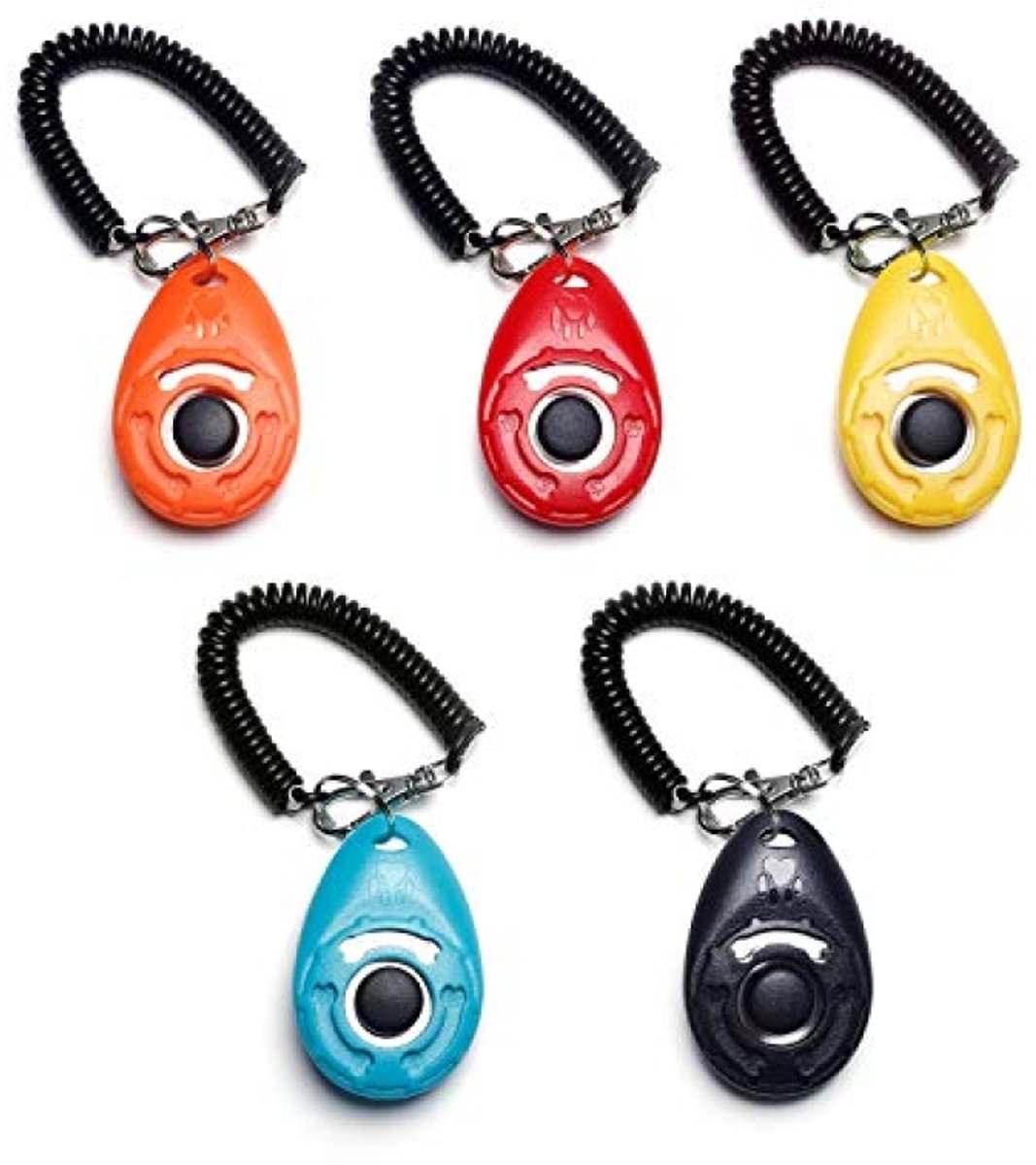 Hondentrainingsclicker set met polsbandjes - 5 clickers in verschillende kleuren, duurzaam en gebruiksvriendelijk