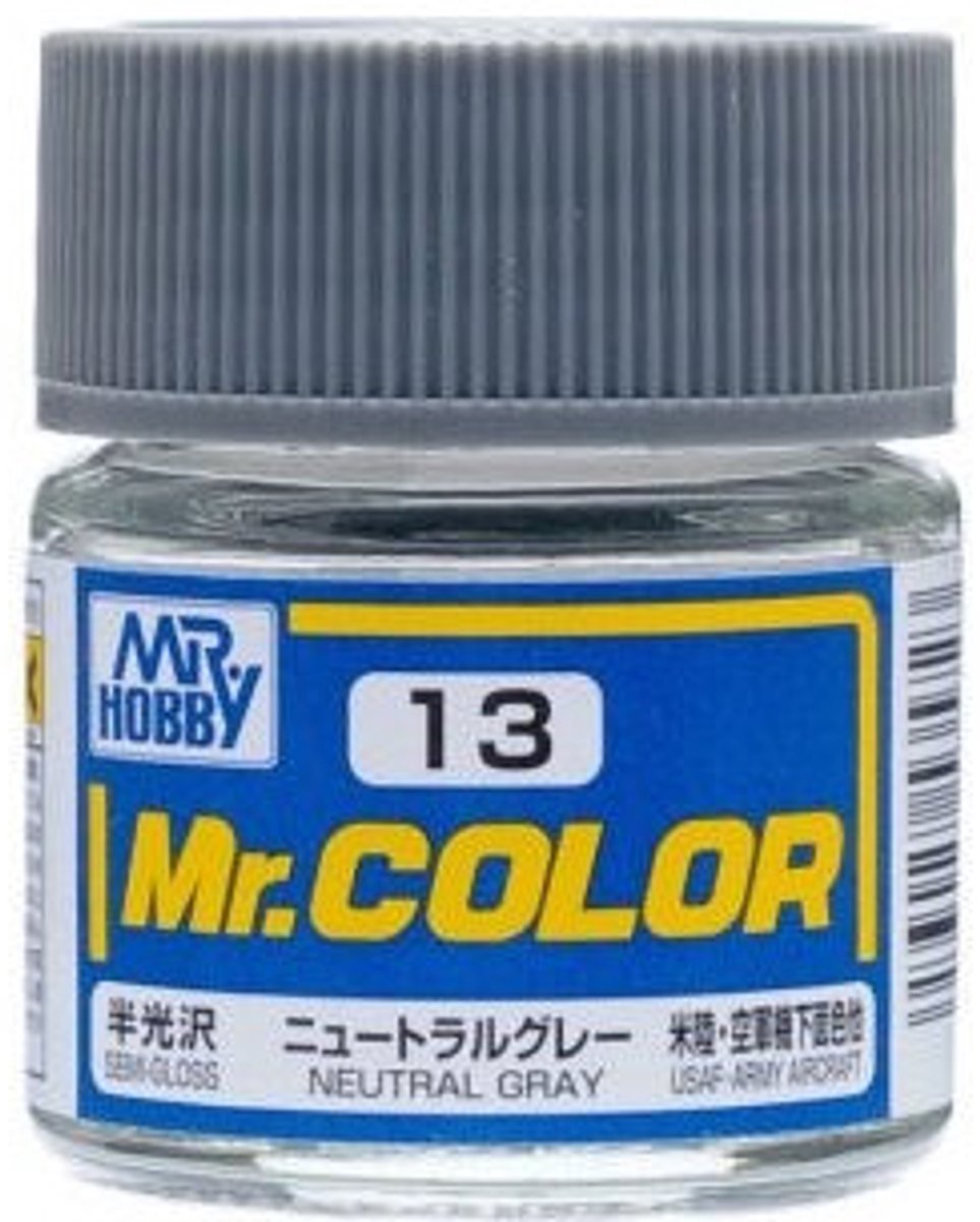 Gunze Mr. Hobby C-013 - Mr. Color 10 ml Neutral Gray - Lacquer Modelbouwverf