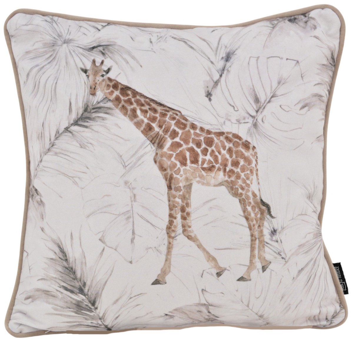 Gek op Kussens! Sierkussen Velvet Giraffe | 45 x 45 cm | Velvet/Polyester Bruin/Wit