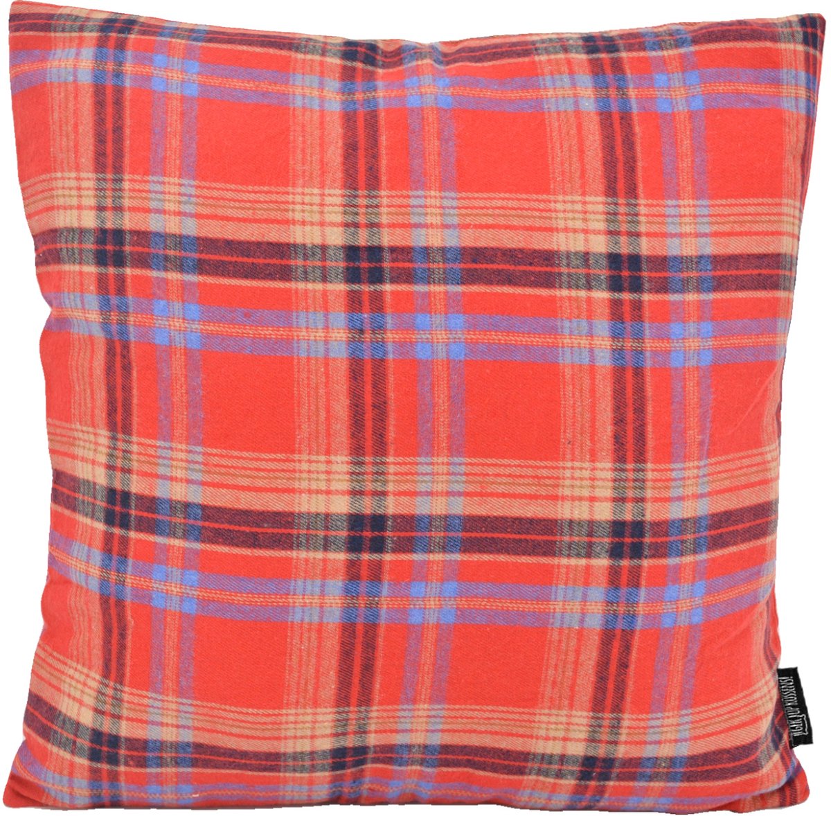 Gek op Kussens! Sierkussen Kerst Tartan Rood | 45 x 45 cm | Viscose/Polyester