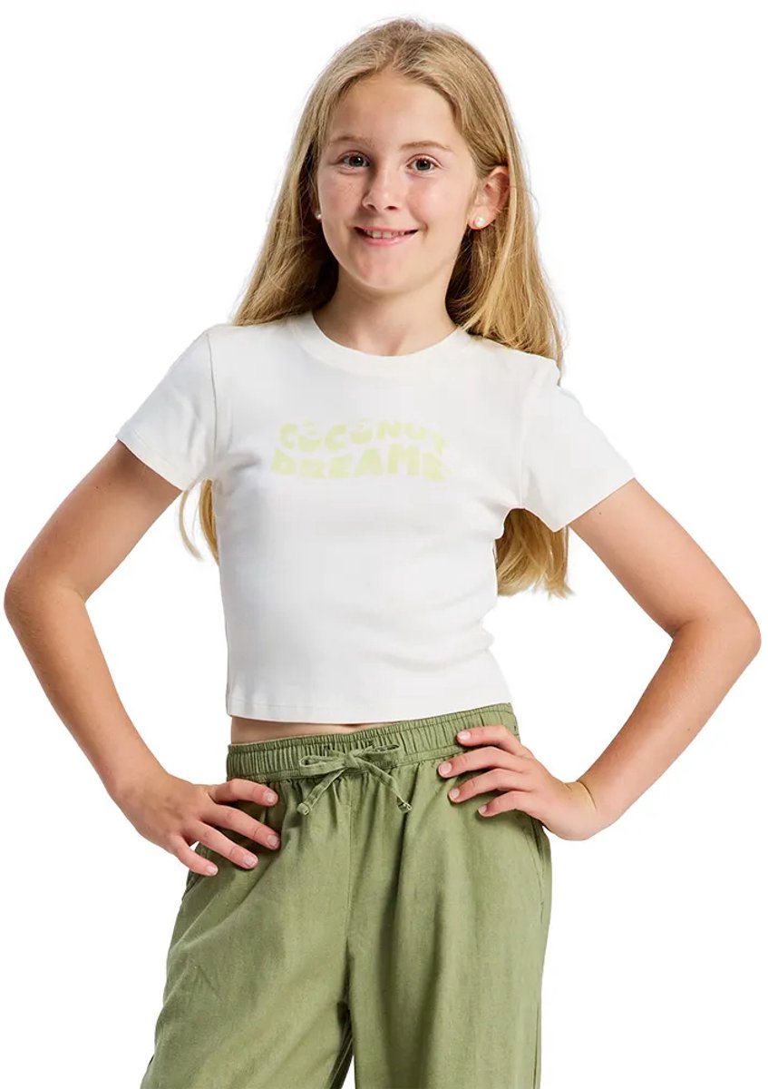 Roxy Baby One More Time T-shirt Met Korte Mouwen 12 Years Meisje Coconut Milk