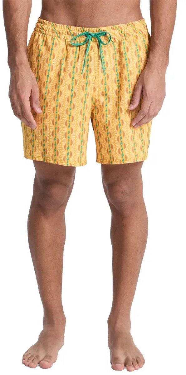 Quiksilver Stretch Printed Volley 16´´ Zwembroek S Man Geel