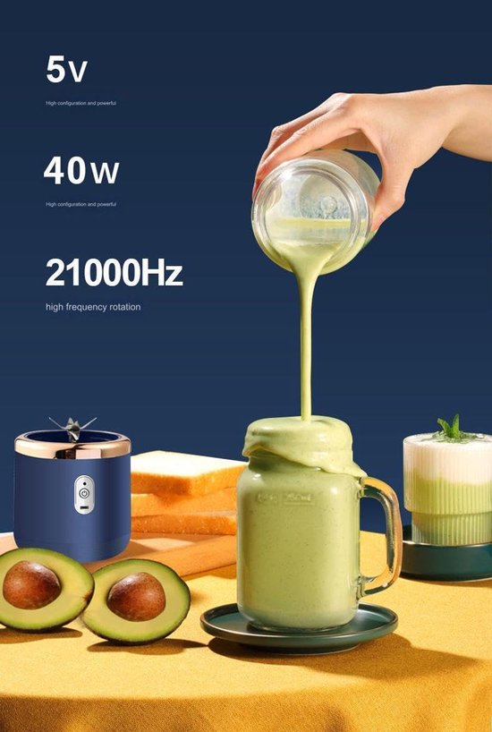 Draagbare Mini Blender 400ml Persoonlijke Juicer met 6 Blades voor Sport en Reizen van Merkloos — afbeelding 4