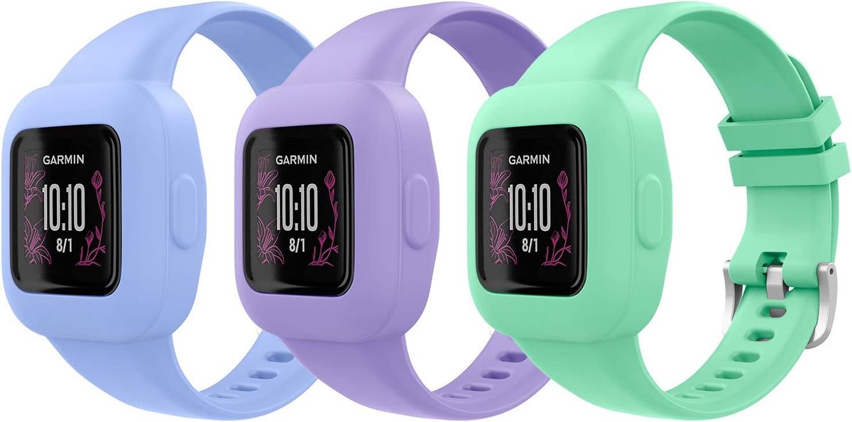 3PACK Band Geschikt voor Garmin Vivofit JR 3 - Zacht - Siliconen - Verstelbare Vervangband - Polsband Bracelet