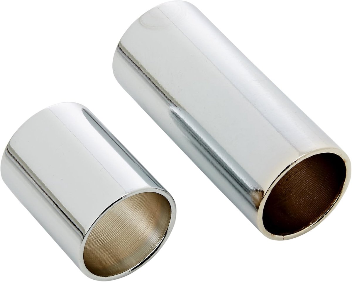 Gitaar Schuifset - Slide Accessoire - Muziek Maken - Verchroomd Staal - Medium - Zilver