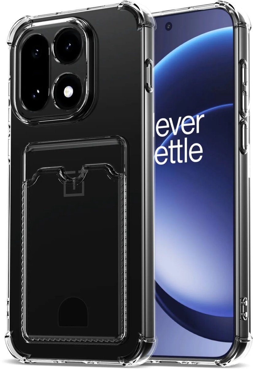 Transparant Hoesje met Pasjeshouder Geschikt voor OnePlus 15 | Back Cover Dun TPU | Schokbestendig | Ultra Dun | Kaarthouder Achterkant | Shockproof | Doorzichtig