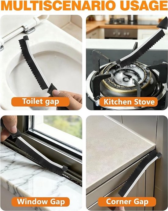 Set van 3 voegenborstels met harde nylon haren en ergonomisch handvat voor grondige reiniging van Merkloos	 — afbeelding 5