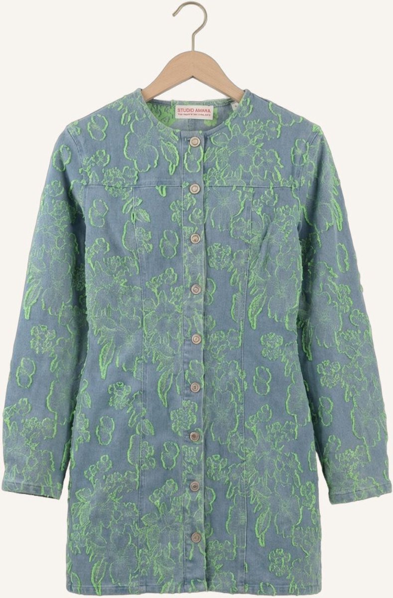 Studio Amaya Tovi Dames - Jurk - Lichtblauw - Maat XS