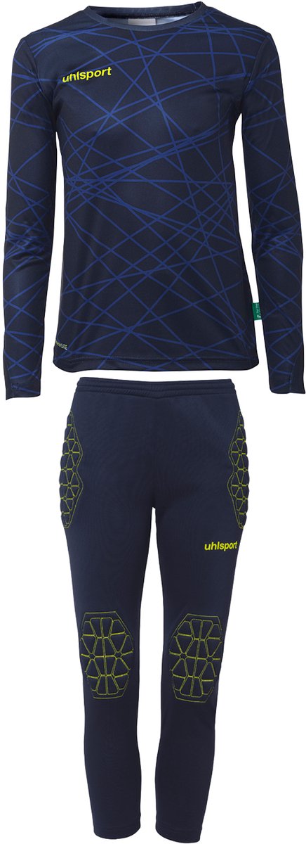 Uhlsport Prediction Keeperset Kinderen - Marine / Fluogeel | Maat: 164