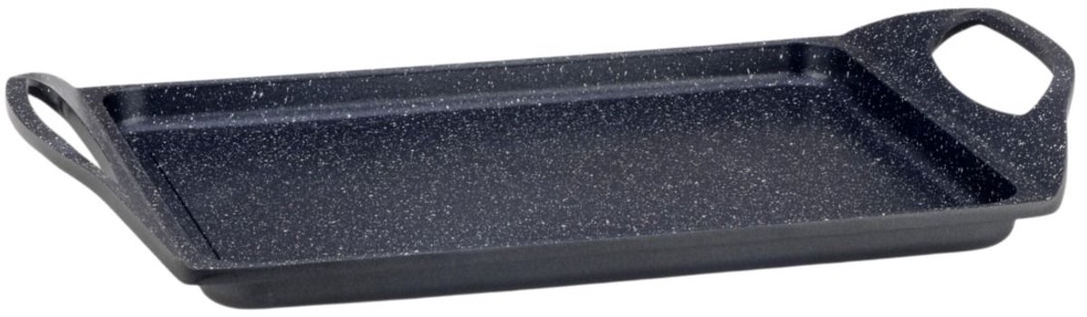 Ferveo | Mahida grillplaat inductie - 27 x 45 cm - Grillpan inductie voor alle warmtebronnen - Grillpan oven vrij - Grillpannen antiaanbaklaag - Zwart