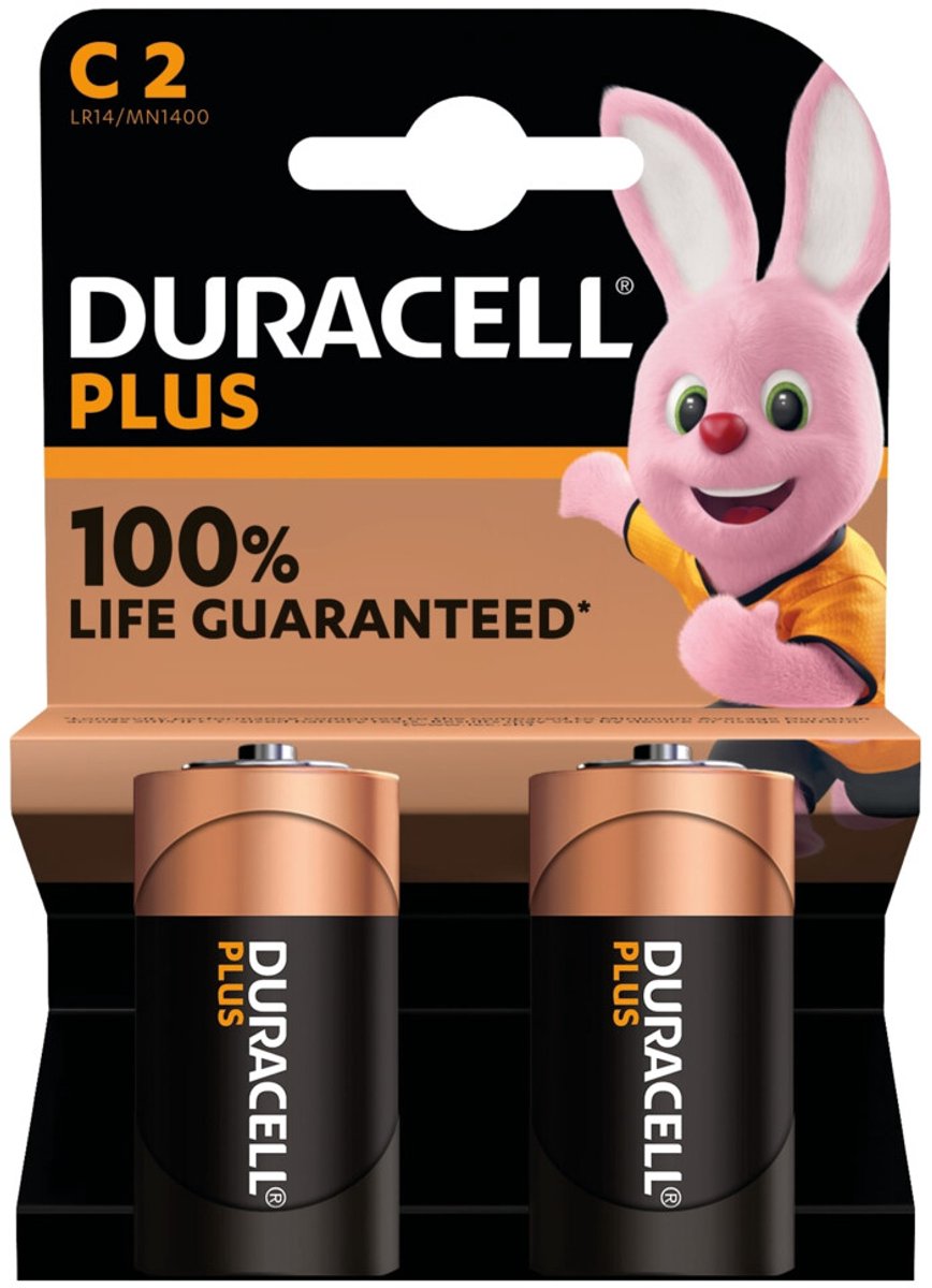 Duracell Plus Alkaline C batterijen - 2 stuks