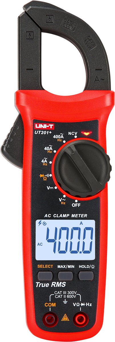 Uni-T UT201+ Serie - Miernik Cęgowy - True RMS - Automatische Uitschakeling - 4000 Max Leeswaarden