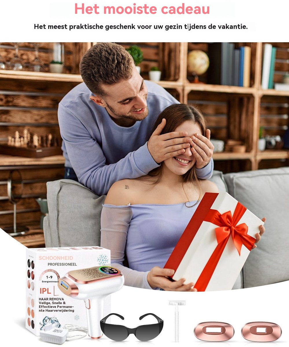 RAYOFI IPL Laser Ontharingsapparaat met Ice-coolfunctie - 9 Verschillende Standen - Beschermbril –Permanente Haartjes Verwijdering, Gezicht Verjonging & Pigmentvlekken Behandeling - Laser Ontharingsapparaat - 2 jaar garantie - Wit thumbnail 5