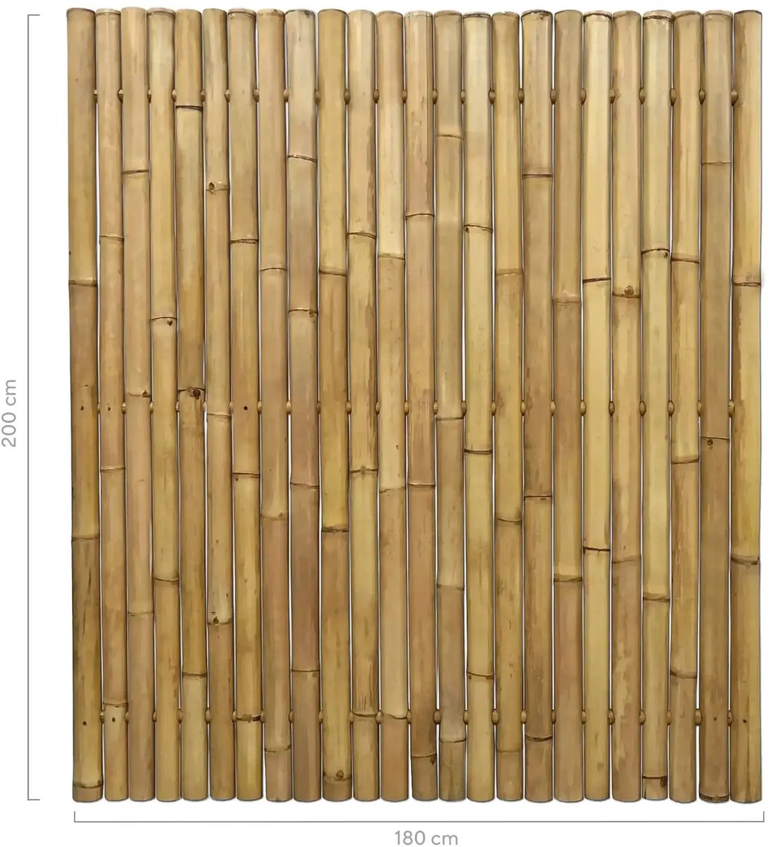 Masters of Bamboo® Bamboe Schutting Giant - 180 x 200 cm - Naturel - Tuinscherm / Bamboe scherm