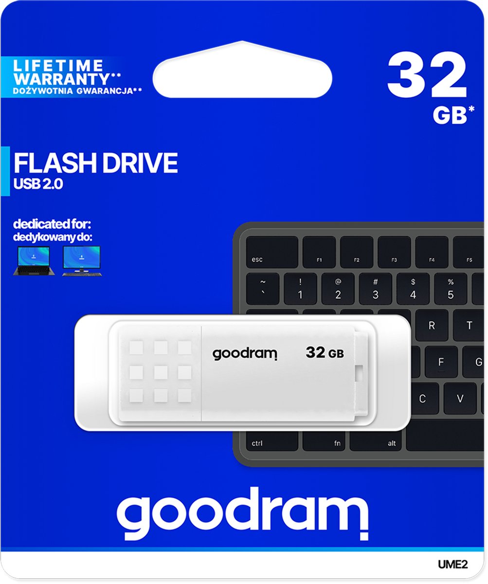 USB stick GoodRam UME2-0320W0R11 USB 2.0 5 MB/s-20 MB/s White 32 GB