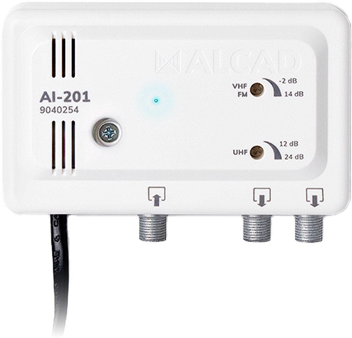 Alcad AI-201 - Breedband Antenneversterker - 2x Uitgang - VHF/UHF