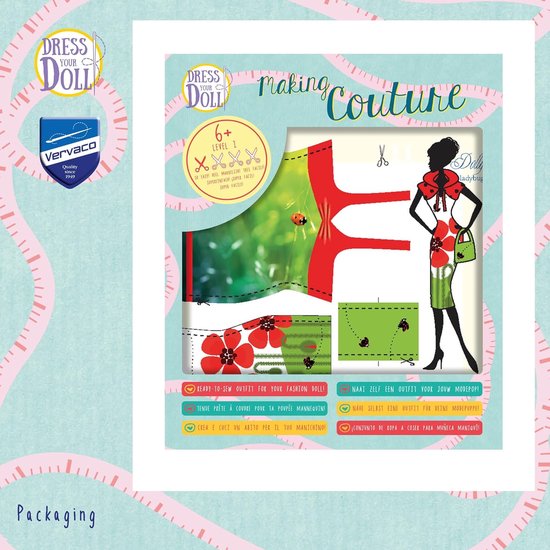 Kleed je pop - Knutselset kleding - Creatief knutselen - Dolly outfit maken - 31 x 24 cm - Meerkleurig — afbeelding 5