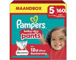 Pampers Baby-Dry Pants Luierbroekjes Maat 5 - 160 Luierbroekjes - 11kg-17kg - Maandbox