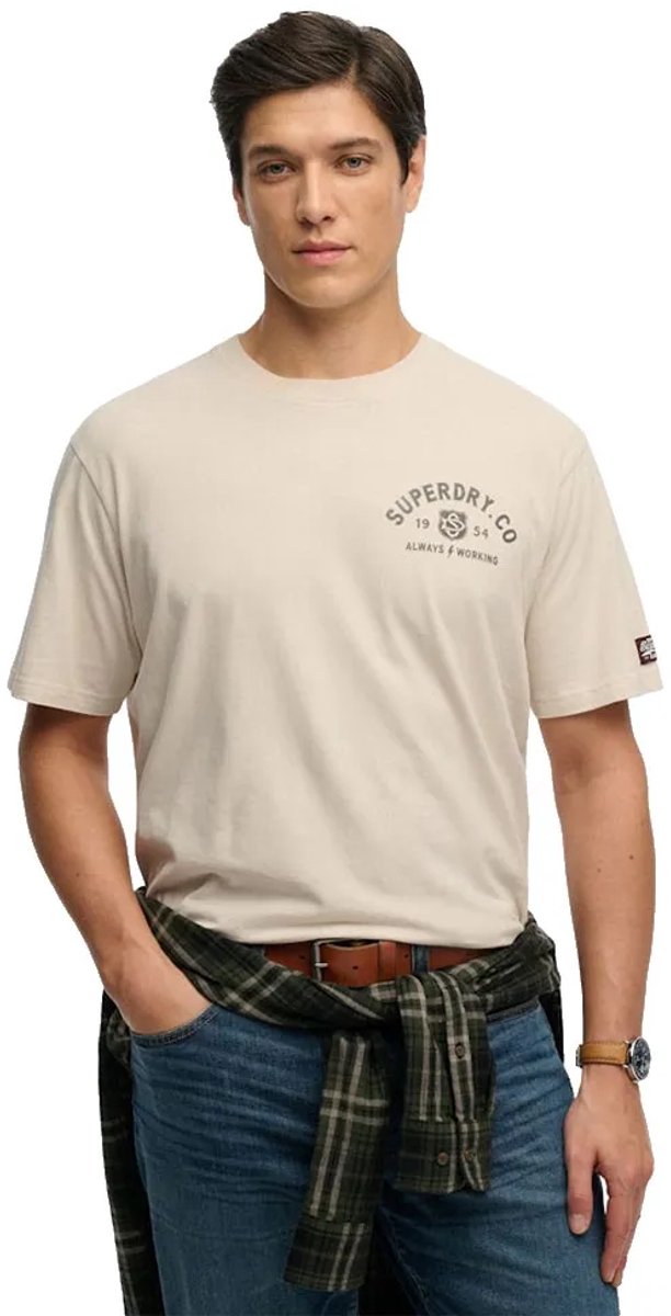 Superdry Heritage Biker Loose T-shirt Heren T-shirts Grijs