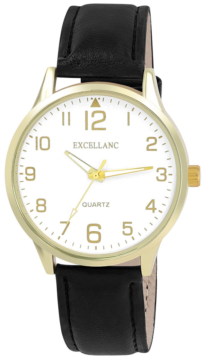 EXCELLANC Herenhorloge van imitatieleer 2900271 Excellanc herenhorloge met imitatieleren band