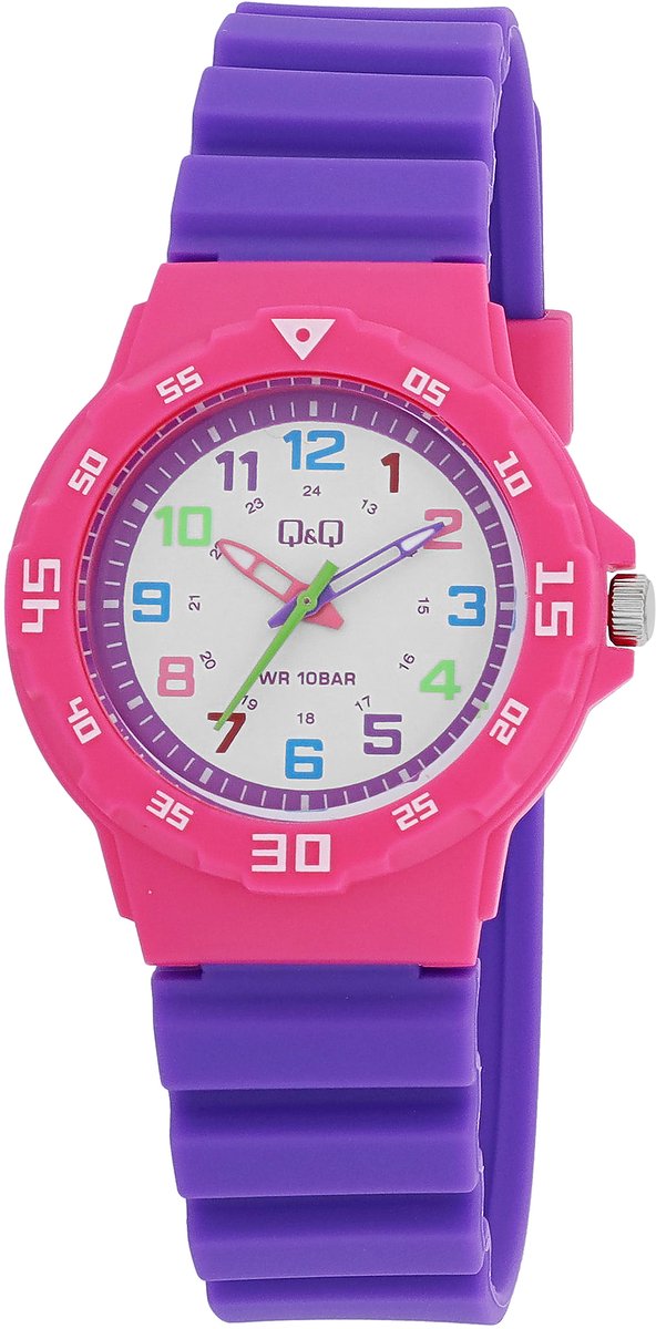 QQ Waterdicht Kinderhorloge Roze Lila VR19J013 33mm