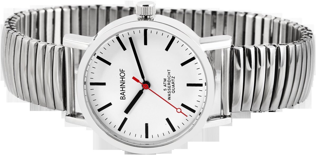 Bahnhof Herenhorloge van roestvrij staal BA004 Bahnhof herenhorloge met roestvrijstalen band