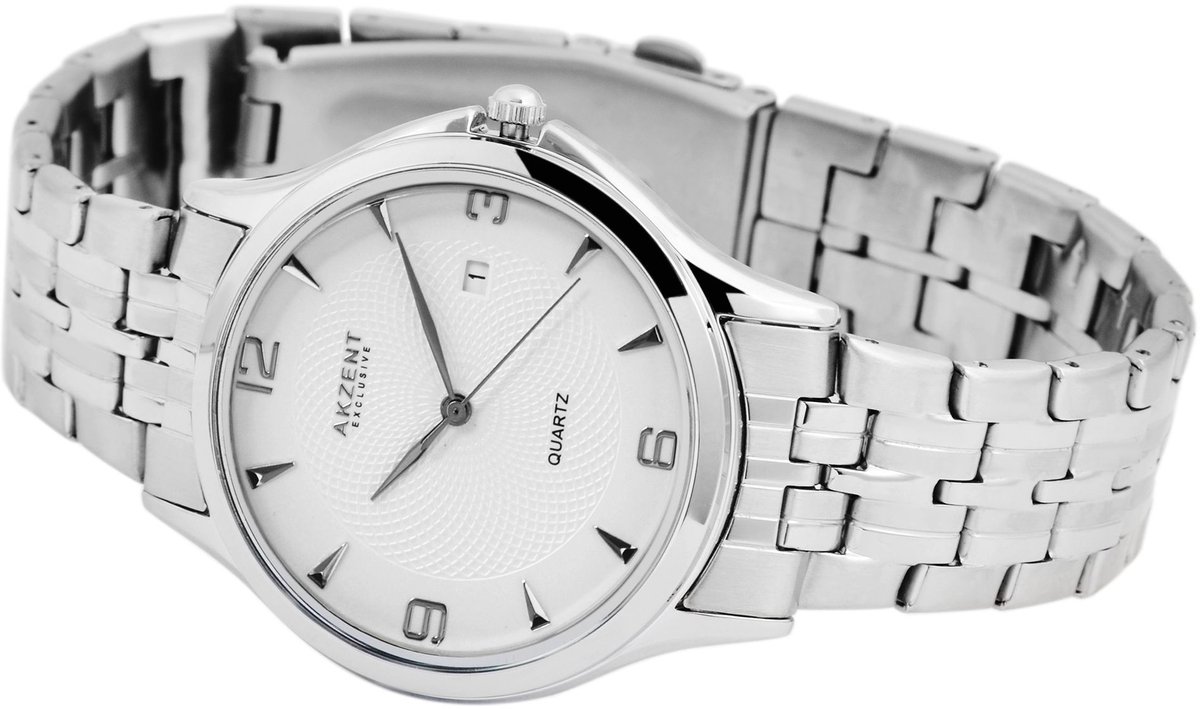 AKZENT Herenhorloge van roestvrij staal Poyraz AKZENT EXCLUSIVE herenhorloge met metalen band