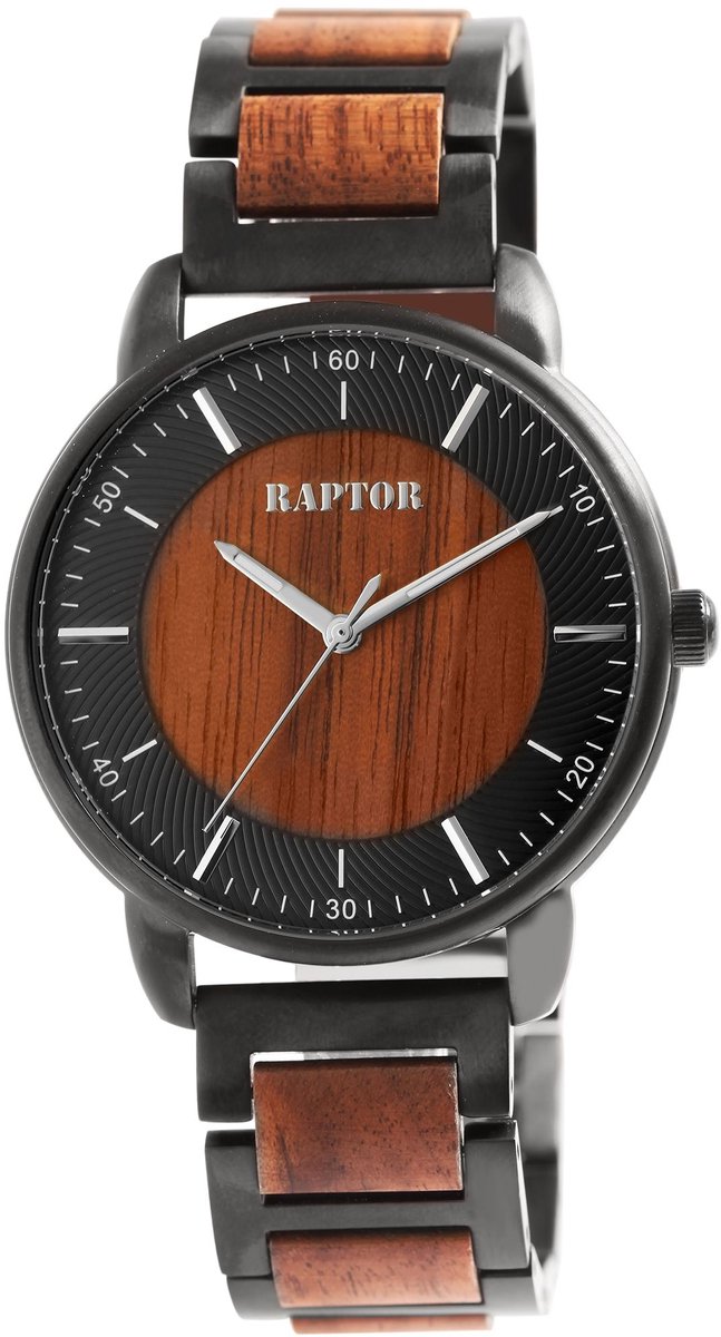 Raptor Herenhorloge van roestvrij staal Lias Raptor herenhorloge "Lias" van roestvrij staal en hout