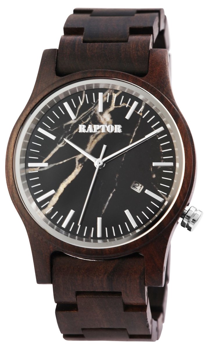 Raptor Raptor Unisex Horloge Varun Raptor unisex horloge "Varun" gemaakt van hout