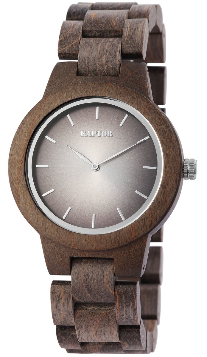 Raptor Dameshorloge hout van hout met Mineralglas