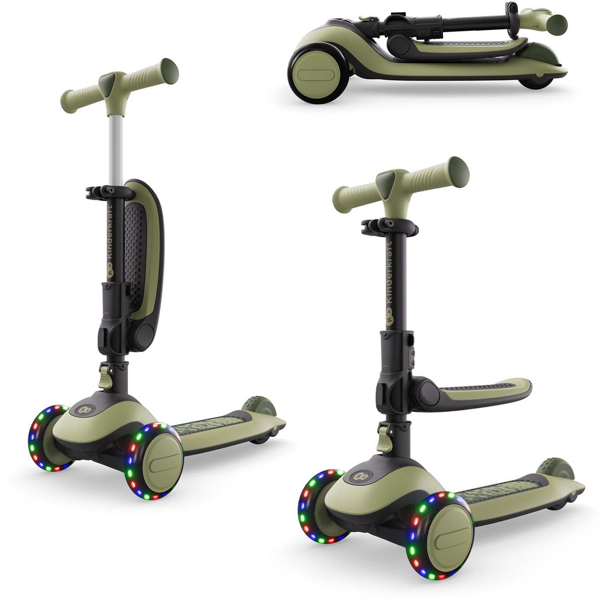 Kinderkraft HALLEY 2 2-in-1 Loopfiets en Driewieler Step