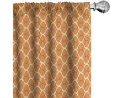 ABAKUHAUS Vintage Gordijnen, Klassieke Retro Golvende Strepen, voor Woonkamer en Slaapkamer, 2 Panelen 75 cm B x 245 cm H, Goudsbloem Champa