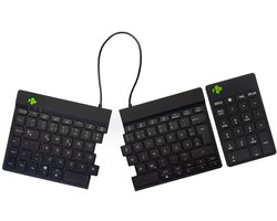 R-Go Split Break - Ergonomisch Toetsenbord & Numpad - Bluetooth - Break software - QWERTY US - Draadloos - Zwart