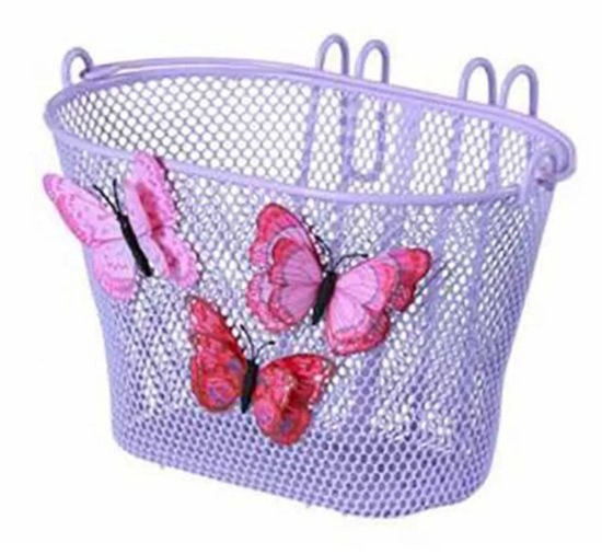 Basil Jasmin Butterfly Kinderfietsmand - Inclusief Haken - Staal - Lila van Basil — afbeelding 2