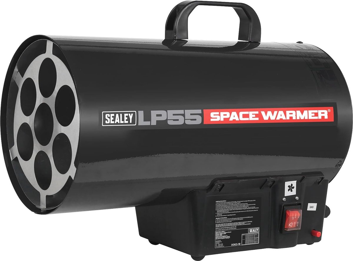 Propaan Kachel - Ruimteverwarmer - Garage Verwarmen - Draagbaar Ontwerp - 465 x 31 x 23 cm - Rood