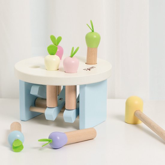 Classic World houten hamerbank educatief speelgoed - wortels slaan.