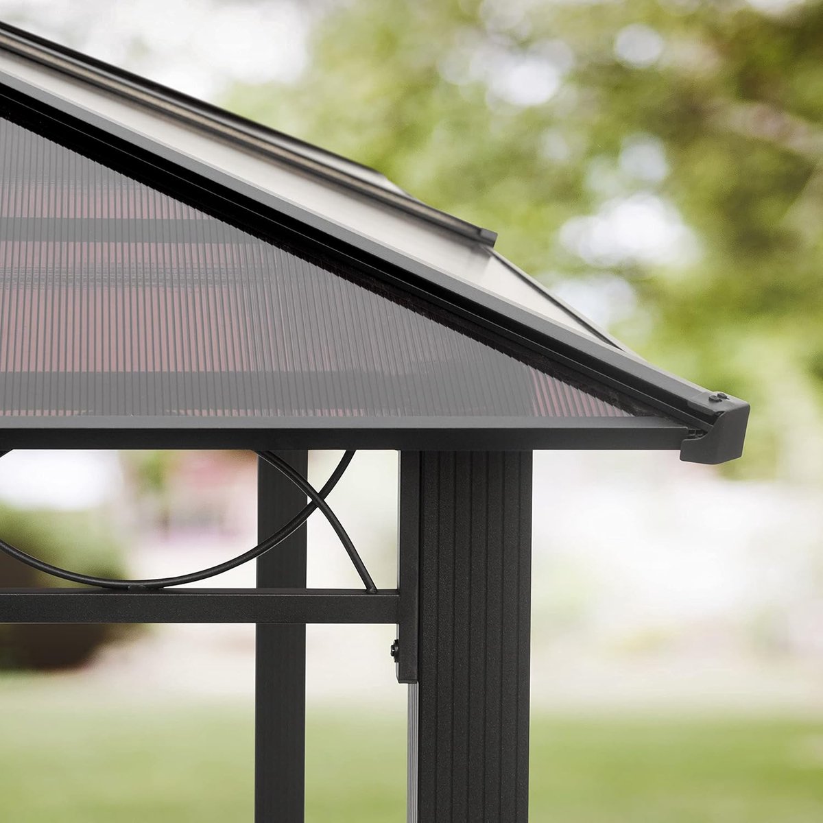 Tuinpaviljoen 3x4 m Aluminium Hardtop met Polycarbonaat Dak & Zijpanelen – Waterdicht, Winterbestendig, Luxe All-Weather Overkapping voor Tuin & Feesten (Cappuccino) – Laura