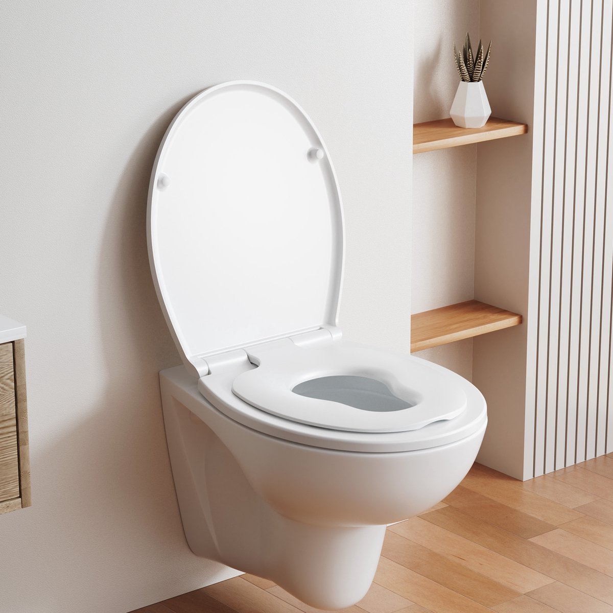Cecipa Max WC Bril - O-Vorm - Dubbeldeks - Soft-close op 3 Delen - Familie-Vorm - Duroplast - 250 kg Draagvermogen