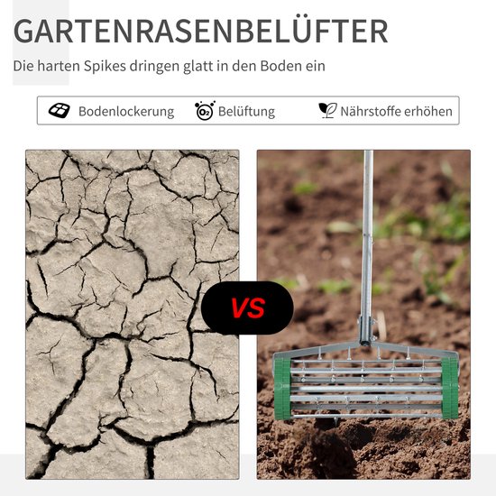 Killogood Gazonbeluchter beluchter voor gras 43.5cm breedte handmatige gazonbeluchter opvangbak tuingereedschap plug core, bodembeluchting gazononderhoud voor tuinen gazons verdichte grond van Merkloos	 — afbeelding 4