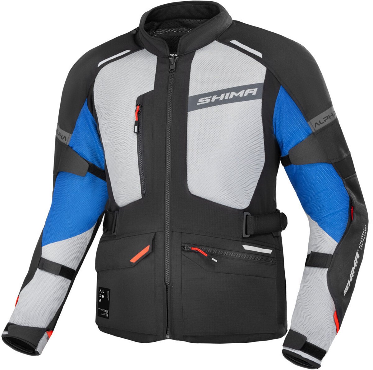 SHIMA Alpha Waterproof Zwart Grijs Blauw Textiele Motorjas - Jas