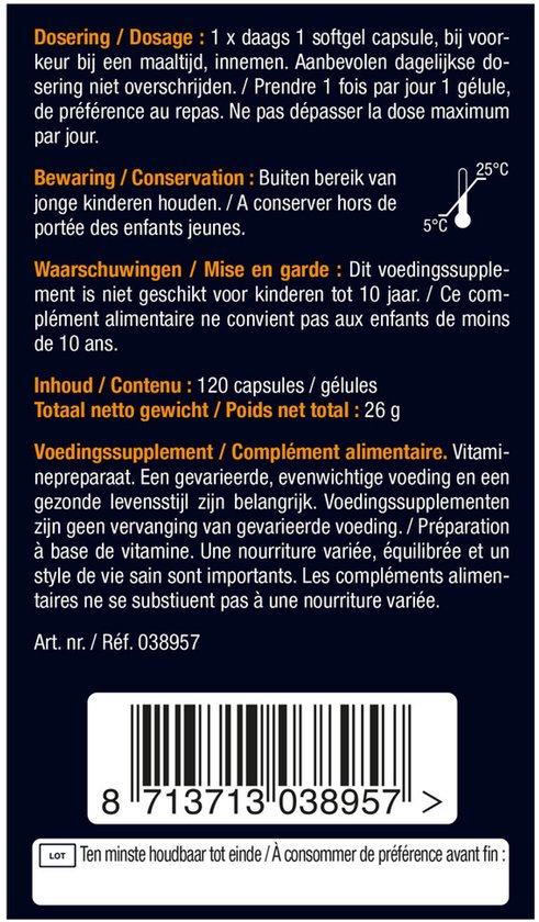 Lucovitaal Vitamine D3 25 microgram Voedingssupplement - 120 Capsules