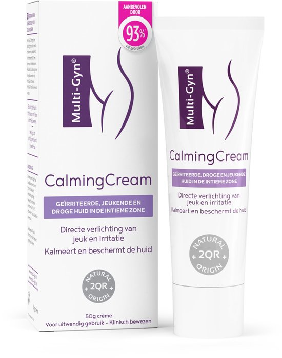 Multi-Gyn CalmingCream Verzorgende & Beschermende crème 50 g - Intieme verzorging voor directe verlichting van jeuk en irritatie, Vaginale crème voor kalmerend effect, tegen droge huid, klinisch bewezen, voor dagelijks en uitwendig gebruik