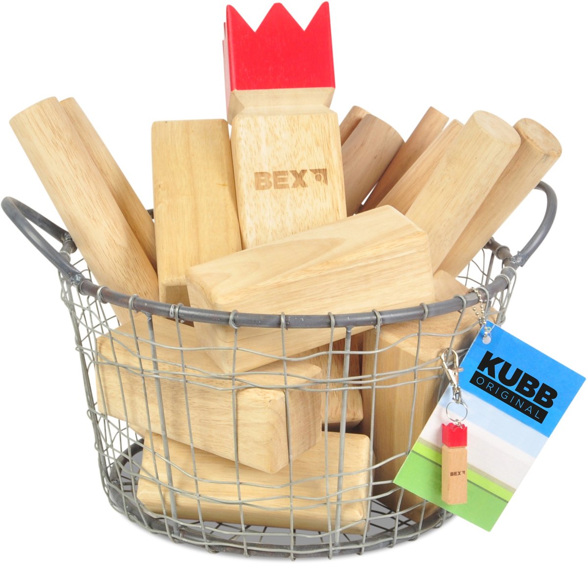 Bex Kubb Original – Zweeds Vikingschaak – Premium Buitenspel – Massief Rubberhout – Koning Met Rode Kroon – Vanaf 8 Jaar – Inclusief Draagtas — afbeelding 5