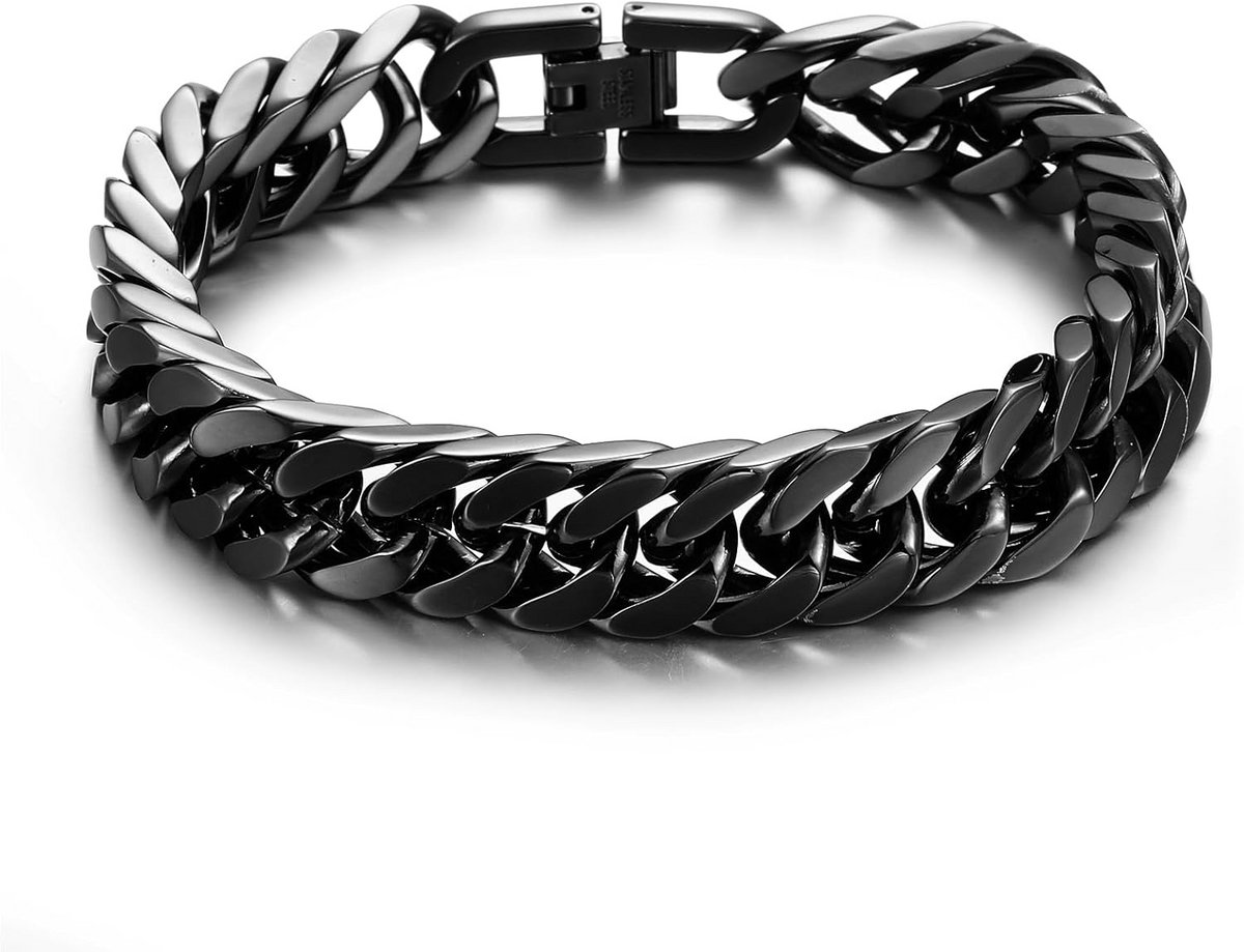 Herenarmband Roestvrij Staal Schakel Glinsterend Gladde Cubaanse Bangle Sieraden Cadeau