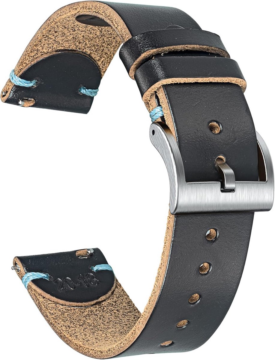 Leren Horlogeband Quick Release 18 20 22 mm Roestvrij Staal