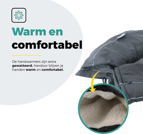 Voltano Set Handmoffen / Handwarmers Fiets, Scooter, Motor - Zwart - Fiets Handschoenen - Fietswanten / Handverwarmers — afbeelding 2