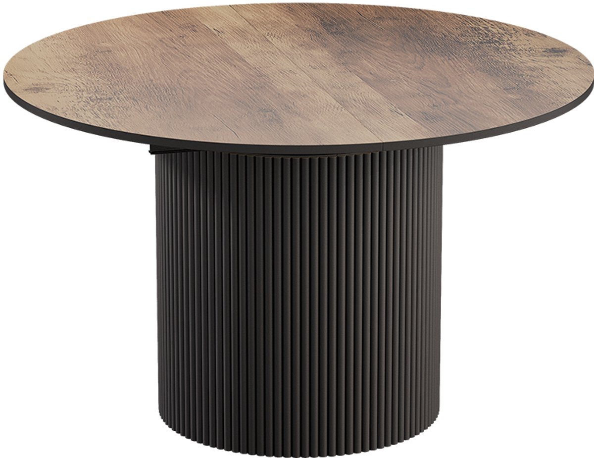 Vicco Eettafel Calero, Eiken rustiek/Zwart, 120-200 x 60 cm Uitschuifbaar